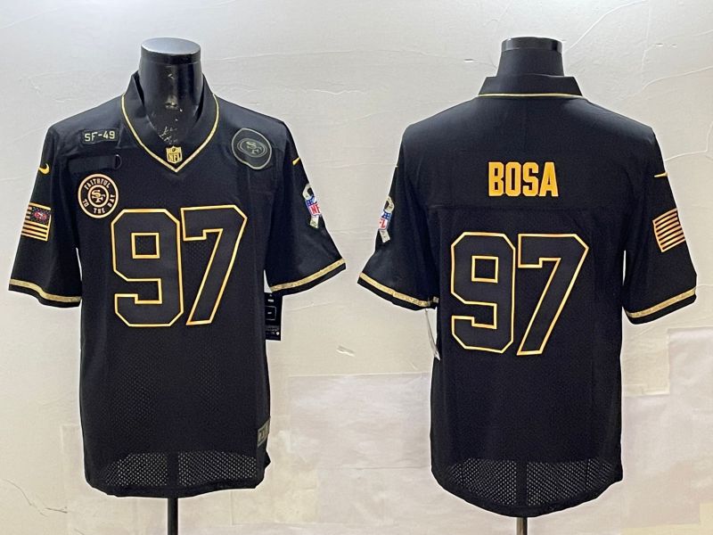 Men San Francisco 49ers #97 Bosa Black Gold 2025 Nike Limited NFL Jersey style 3